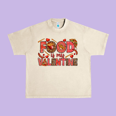 Food Is My Valentine Urban Heavy Tee Designed By Howdyjamesfarm