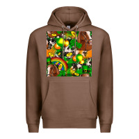 Chestnut St. Patrick's Day Horse With Balloons Premium Hoodie - FaDigitalArtStudio