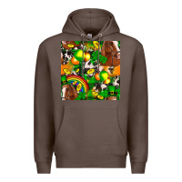 Coffee St. Patrick's Day Horse With Balloons Premium Hoodie - FaDigitalArtStudio