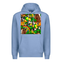 Colony Blue St. Patrick's Day Horse With Balloons Premium Hoodie - FaDigitalArtStudio