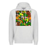 Dove Grey St. Patrick's Day Horse With Balloons Premium Hoodie - FaDigitalArtStudio