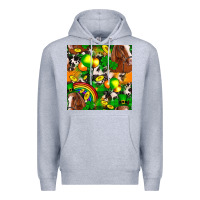 Heather Grey St. Patrick's Day Horse With Balloons Premium Hoodie - FaDigitalArtStudio
