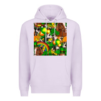 Lilac St. Patrick's Day Horse With Balloons Premium Hoodie - FaDigitalArtStudio