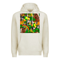Oatmeal Heather St. Patrick's Day Horse With Balloons Premium Hoodie - FaDigitalArtStudio