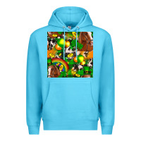 Ocean Blue St. Patrick's Day Horse With Balloons Premium Hoodie - FaDigitalArtStudio