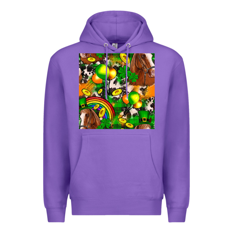 St. Patrick's Day Horse With Balloons Premium Hoodie by FaDigitalArtStudio | Teevron