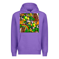Purple St. Patrick's Day Horse With Balloons Premium Hoodie - FaDigitalArtStudio