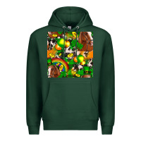Sports Green St. Patrick's Day Horse With Balloons Premium Hoodie - FaDigitalArtStudio