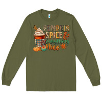 Army Green pumpkin spice and everything nice Long Sleeve Tee - CowGirlArtShop