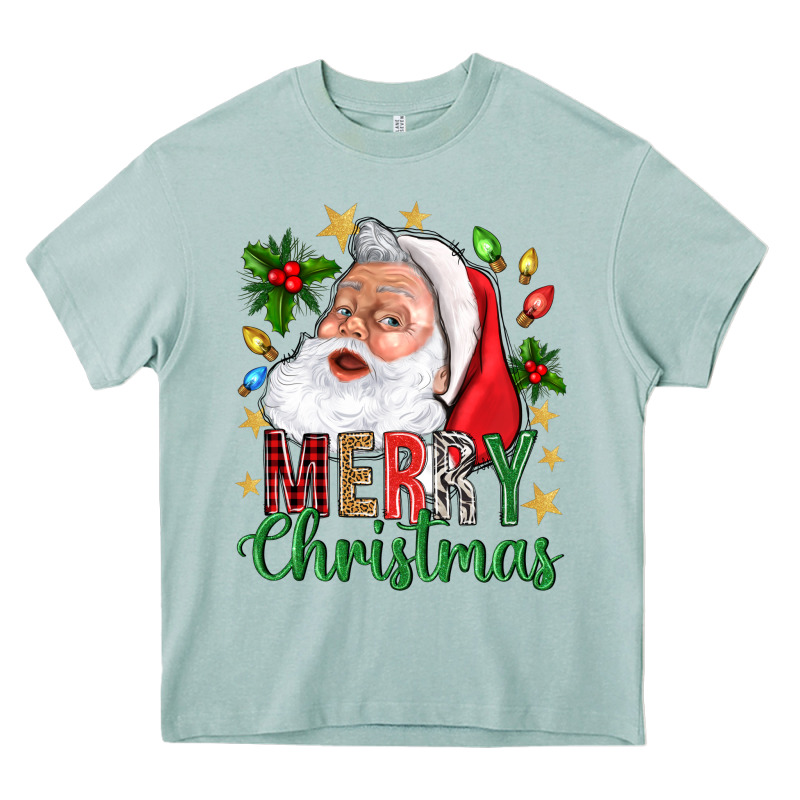 Merry Christmas With Santa Heavy Core Tee by BundleAndBundleShop | Teevron