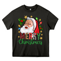 Asphalt Merry Christmas With Santa Heavy Core Tee - BundleAndBundleShop