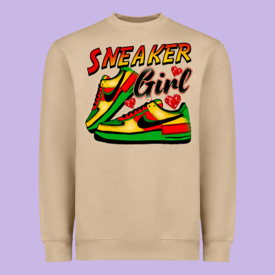 Sneaker Girl Heavyweight Sweatshirt Designed By Fadigitalartstudio
