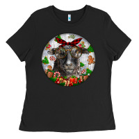 Black christmas dorper sheep Ladies Tee - LillyAllenDesigns