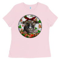 Bubblegum Pink christmas dorper sheep Ladies Tee - LillyAllenDesigns