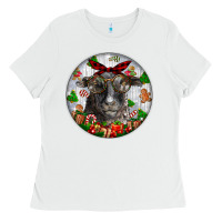 White christmas dorper sheep Ladies Tee - LillyAllenDesigns