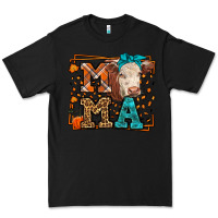 Black Western Fall Cow Mama Premium Tee - LillyAllenDesigns
