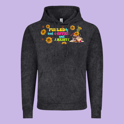 Fueled By ıced Coffee And Anxiety Vintage Hoodie Designed By Tumblerdesignbyshophia