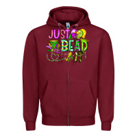 Burgundy Just Bead it Zipper Hoodie - CowhideDigitalArt