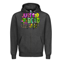 Charcoal Heather Just Bead it Zipper Hoodie - CowhideDigitalArt