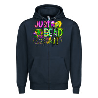 Navy Just Bead it Zipper Hoodie - CowhideDigitalArt