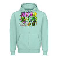 Seafoam Just Bead it Zipper Hoodie - CowhideDigitalArt