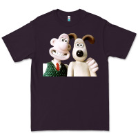 Plum the man with his dog taking selfie w.a.l.l.a.c.e Premium Tee - lanVoArt