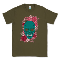 Army Green Skull with flowers Classic Tee - Bettercallsaul