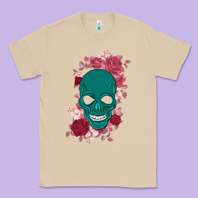 Skull With Flowers Classic Tee Designed By Bettercallsaul