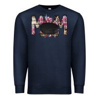 Navy mom hockey flower Premium Sweatshirt - RacoonDesign