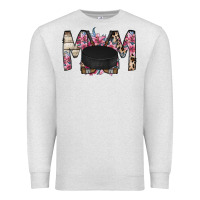 Oatmeal Heather mom hockey flower Premium Sweatshirt - RacoonDesign