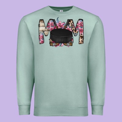 Mom Hockey Flower Premium Sweatshirt Designed By Racoondesign