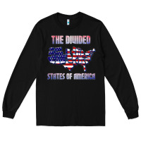 Black the divided states of america political humor usa map t shirt Long Sleeve Tee - lanVoArt