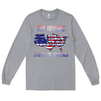 Heather Grey the divided states of america political humor usa map t shirt Long Sleeve Tee - lanVoArt