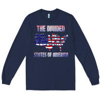Navy the divided states of america political humor usa map t shirt Long Sleeve Tee - lanVoArt
