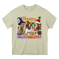Mossy Happy Hallothanksmas Goats Heavy Core Tee - BundleAndBundleShop