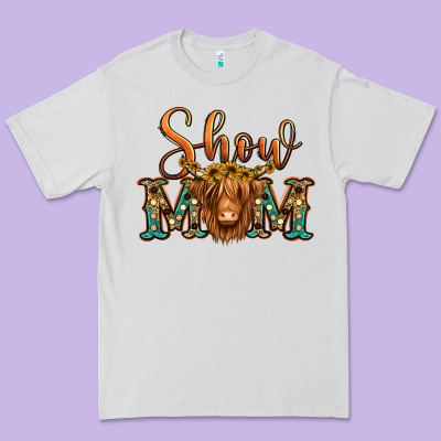 Show Mom Long Haired Cow Premium Tee Designed By Jasminsmagicworld