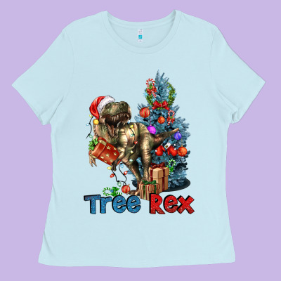 Tree Rex T-rex Ladies Tee Designed By Lillyallendesigns