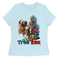 Baby Blue Tree Rex T-Rex Ladies Tee - LillyAllenDesigns