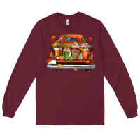 Burgundy coffee cups truck Long Sleeve Tee - CowGirlArtShop