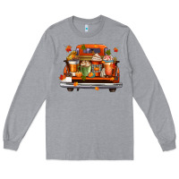 Heather Grey coffee cups truck Long Sleeve Tee - CowGirlArtShop