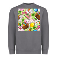 Storm Easter Hamper With Bunny Seamless Pattern Heavyweight Sweatshirt - BundleAndBundleShop