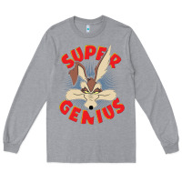Heather Grey coyote super genius  1 Long Sleeve Tee - lanVoArt