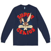 Navy coyote super genius  1 Long Sleeve Tee - lanVoArt