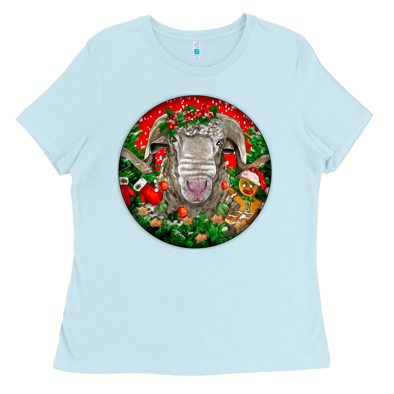 Christmas Rambouillet Sheep Ladies Tee by LillyAllenDesigns | Teevron