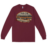 Burgundy piper cherokee pa 28 retro vintage design Long Sleeve Tee - lanVoArt