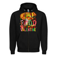 Black Food Is My Valentine Zipper Hoodie - CowhideDigitalArt