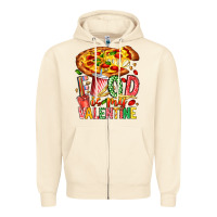 Sandshell Food Is My Valentine Zipper Hoodie - CowhideDigitalArt