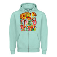 Seafoam Food Is My Valentine Zipper Hoodie - CowhideDigitalArt