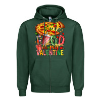 Sports Green Food Is My Valentine Zipper Hoodie - CowhideDigitalArt