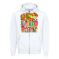 White Food Is My Valentine Zipper Hoodie - CowhideDigitalArt